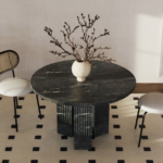 Dark Indian Green Dining Table, crafted from exquisite natural marble sourced from India.